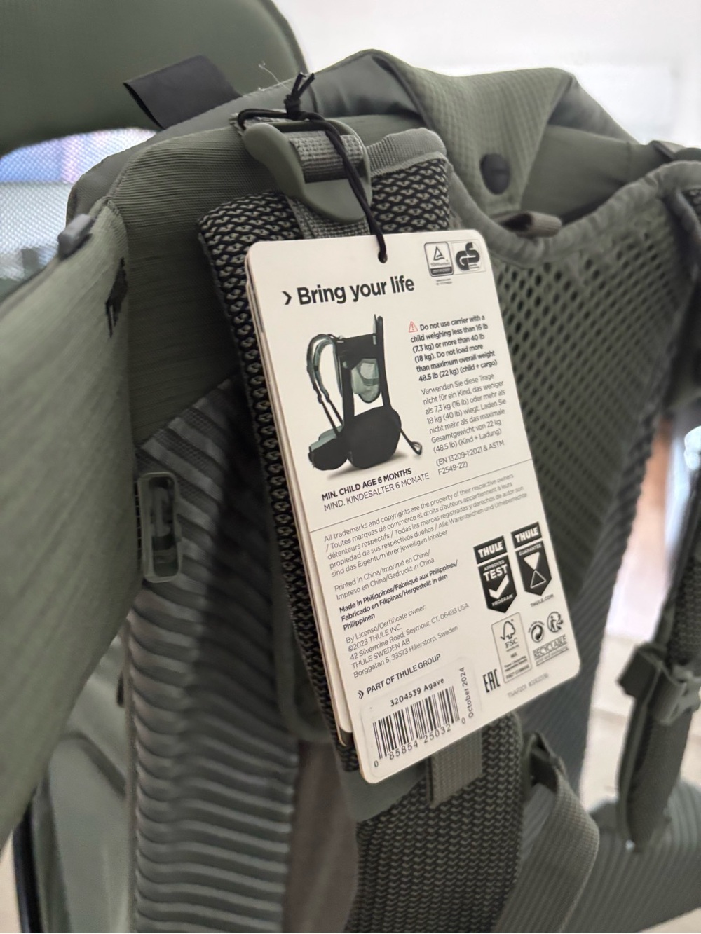 Thule Sapling Baby Backpack in Agave Green